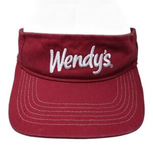 Adams Wendy's Dave Thomas Foundation Red Visor Hat One Size Cotton Strapback